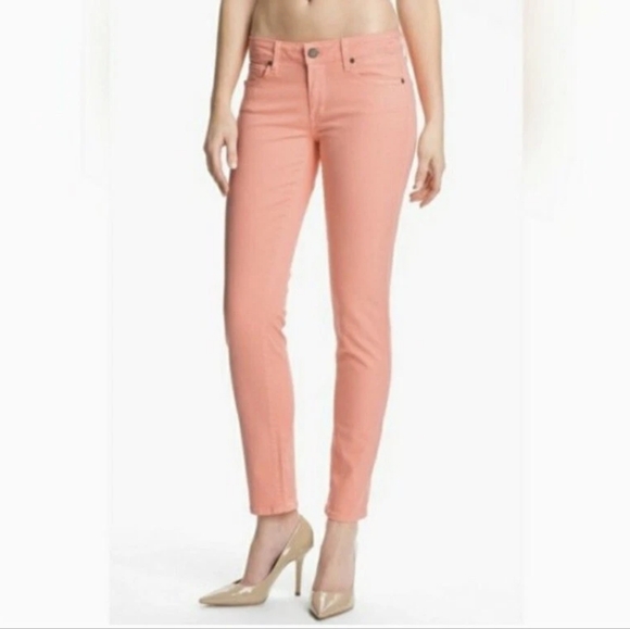 PAIGE Denim - Paige Peg Skyline Ankle Skinny Jeans, Size 26, Peach, NWT